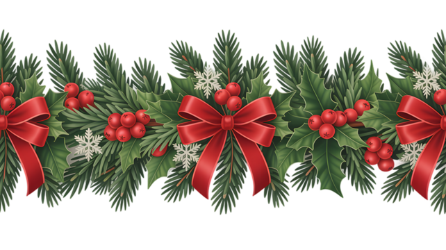 Festive Holiday Evergreen Border