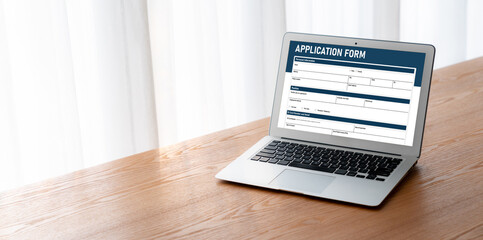 Online application form for modish registration on the internet website
