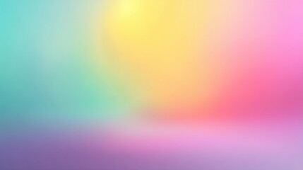 Obraz premium Soft Pastel Gradient Background with Vibrant Hues of Yellow, Pink, Blue, and Green for Creative Designs and Artistic Projects