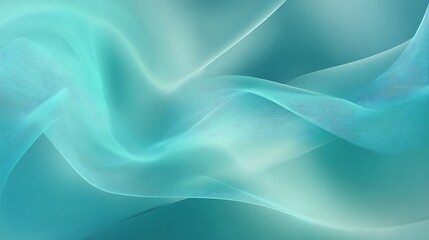 Abstract Flowing Turquoise Blue Wave Pattern with Soft Gradient Background