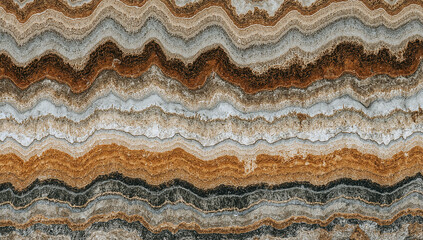 Cross section of layered geological formation revealing strata