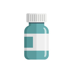 Obraz premium Generic medicine bottle with blank label, a flat vector illustration symbolizing health, pharmaceutical care, treatment, and medical therapy, isolated on a white background