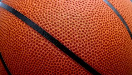 Orange basketball with classic black lines ready for game