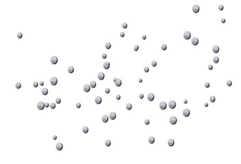 Floating White Spheres on Transparent Background