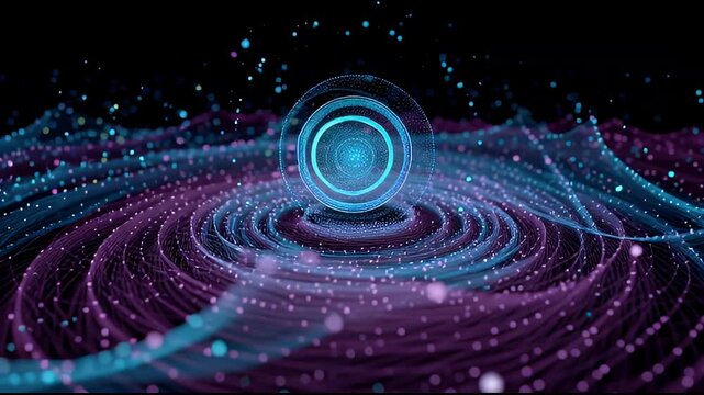 A Radiant 3D Neural Network Expands An Abstract Display of Technological Growth and Connectivity