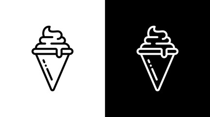 Ice Cream White Icon Set Design