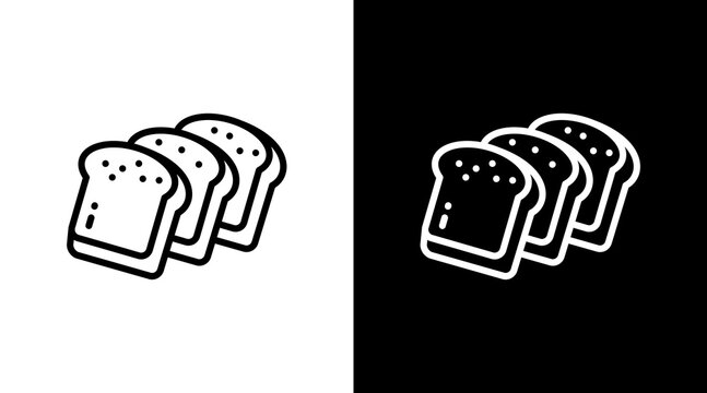 Bread White Icon Set Design