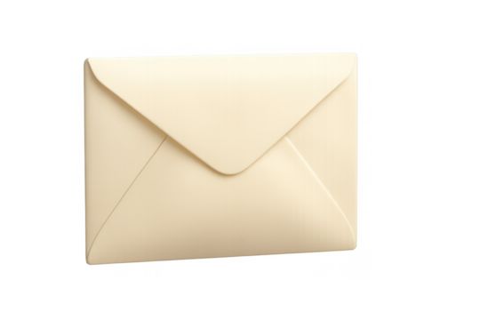 Beige envelope flying through air, closed mail, important message, sending private post, receiving letter, isolated object - Powered by Adobe
