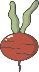 A doodle beet. A fun doodle vegetables clip art set perfect for small crafters. Great for stickers, packaging, planners, and creative DIY projects. High-quality PNG assets for easy use.