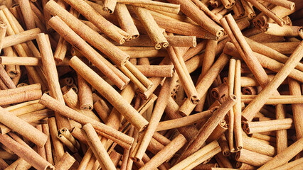 closeup, cinnamon sticks, indonesian cassia, cinnanomum burmanii, indonesia, raw spices