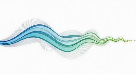 Fototapeta premium Abstract Wave Design with Gradient Colors on White Background.