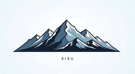 Sisu Mountain Range Illustration - A Vector Graphic of Snowy Peaks.