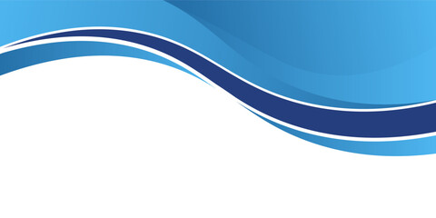 Blue and white business wave banner background