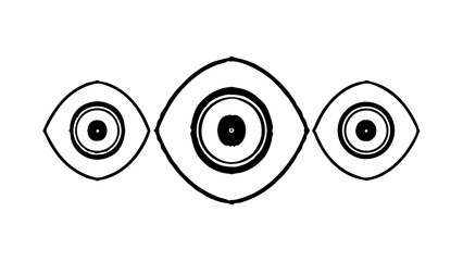 Vector Abstract design featuring three nested circles resembling eyes, conveying sense of depth