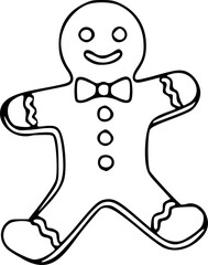 Fototapeta premium christmas gingerbread man Gingerbread man, New Years outline for coloring