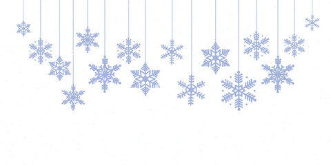 Hanging snowflakes vector design on white background