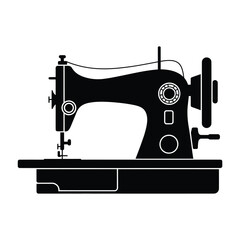 Classic black silhouette of a vintage sewing machine