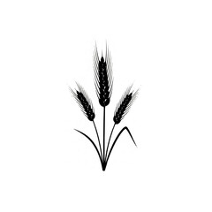Conceptual Black Wheat Stalks Silhouette Graphic Design