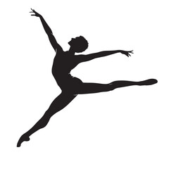 Black dancer Silhouette Vector, High Quality Illustration on White Background