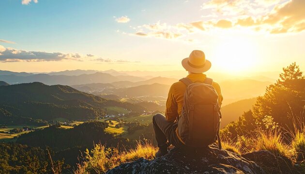 Scenic mountain peak view captured by a traveler enjoying a peaceful summit moment that highlights the essence of travel and modern tourism experiences.