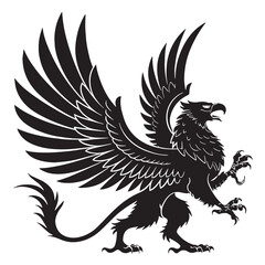 Black griffins Silhouette Vector, High Quality Illustration on White Background