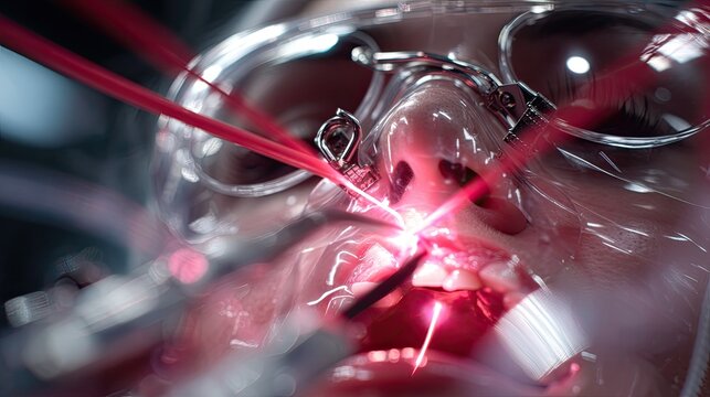 Futuristic Surgery Scene with Laser Technology and Medical Equipment
