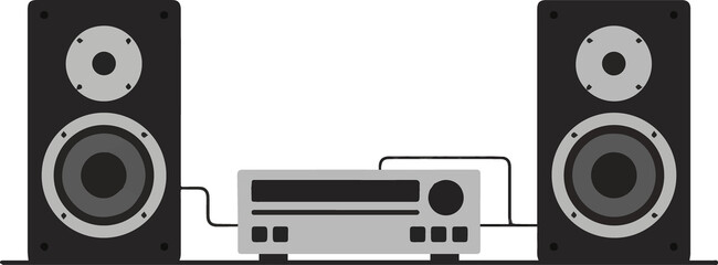 Audio Receiver with Speakers Illustration