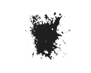 Abstract dripping ink splatter textures on white background. Grunge drips and distressed splashes create artistic messy paint effect. Perfect for overlays, design accents, and graphic art.