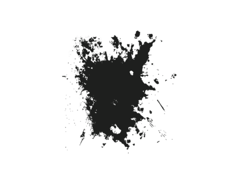 Abstract dripping ink splatter textures on white background. Grunge drips and distressed splashes create artistic messy paint effect. Perfect for overlays, design accents, and graphic art.