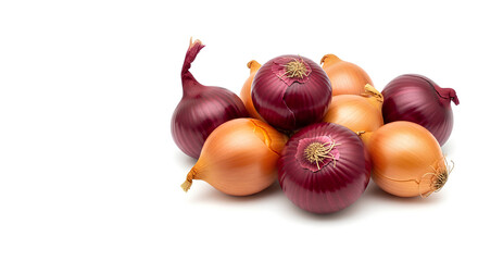 Fresh red and yellow onions offer a colorful ingredient for cooking in your kitchen