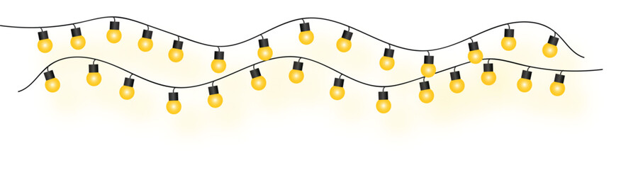 Festive string lights decoration element for celebration bright design
