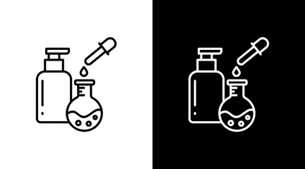 Cosmetic Science White Icon Set Design