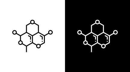 Biomolecule White Icon Set Design