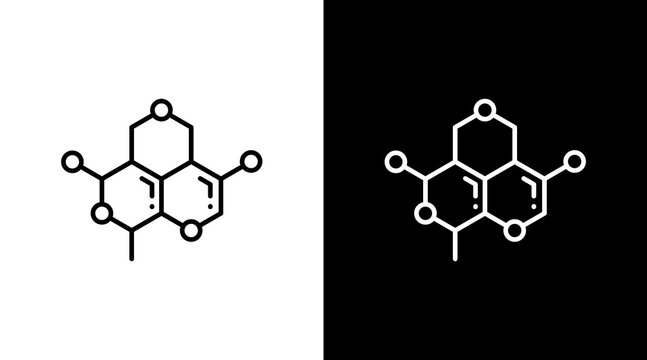 Biomolecule White Icon Set Design