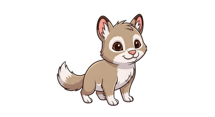 Obraz premium Cartoon coyote illustration playful animal character with transparent background