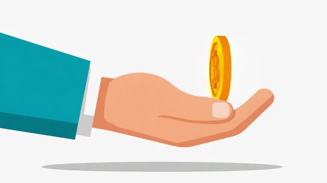 Hand holding gold Bitcoin cryptocurrency coin for financial investment concept