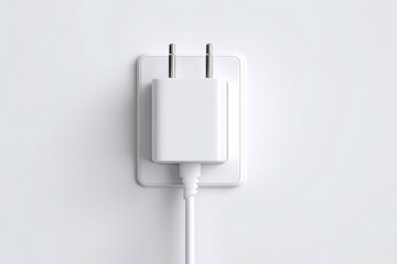 白背景に電源アダプターのプラグ