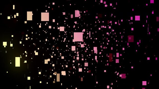 Particles, 4K, Gradation, Special Effects, Animation, Background, Materials, Nature, Motion, Simple, Effects, Fantastical, Video Footage, Red, Yellow, Squares