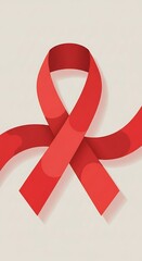 Red Ribbon Symbolizing AIDS Awareness and Support.