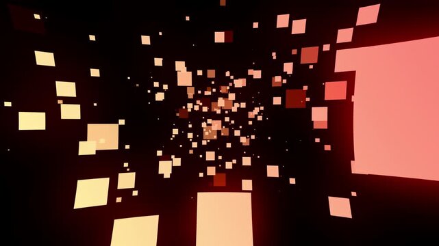 Particles, 4K, Gradation, Special Effects, Animation, Background, Materials, Nature, Motion, Simple, Effects, Fantastical, Video Footage, Red, Squares, Simple, Glow, Light