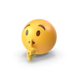 Shushing face expression side view emoticon