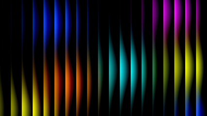 White-light blue-blue gradient glass effect black background. a futuristic look featuring cool glow, soft waves, transparent layers Vertical Lines Ribbed Texture Gradient Wallpaper