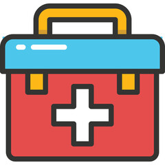 Fototapeta premium Red First Aid Kit With White Cross Symbol On A Transparent Background Medical Emergency Health Care Supplies