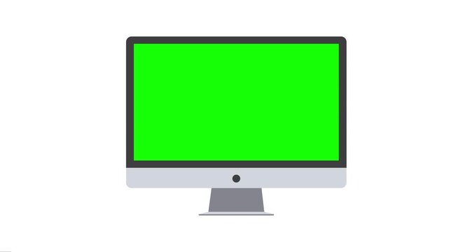 Fullscreen Desktop Monitor Mockup Zoom In Green Screen Display VFX