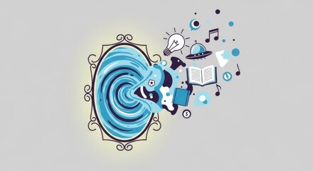 Obraz premium Whimsical Portal to Imagination and Knowledge.