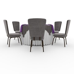 3d render Banquet Table and Chair design element Furniture