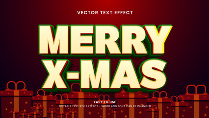 merry x mas editable text effect 3d