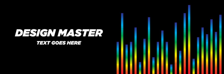 Rainbow Wavy Line Pattern &ndash; Abstract Music Art Gradient Color and Fluid Geometric Vector Design