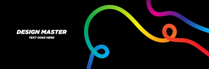 Fluid Gradient Color Shapes &ndash; Abstract Wavy Rainbow Line Pattern Vector Background