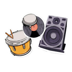 Musical instruments and audio equipment illustration